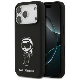 Husa Karl Lagerfeld Silicone Sketch & Logo (KLHMP17LSKIGROK) Karl - Husă silicon - compatibil cu Apple iPhone 17 Pro - culoare Negru