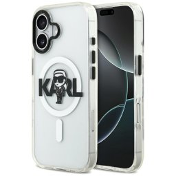 Husa Husa pentru iPhone 17 - Karl Lagerfeld IML MagSafe Sketch Logo (KLHMP17SHGKIGKBT) - Transparent Karl