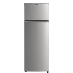 Frigidere Frigider cu doua usi VIVAX DD-235E S, 235L, Clasa E, Termostat reglabil, Iluminare LED, Usi reversibile, Suprafata painted metal, 4 Rafturi de Sticla securizata, H 160 cm, Argintiu