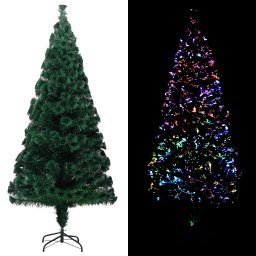 Pom de Craciun artificial cu suport, verde, 240cm, fibra optica GartenMobel Dekor