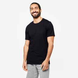 Tricou Slim 500 Fitness Negru Bărbați