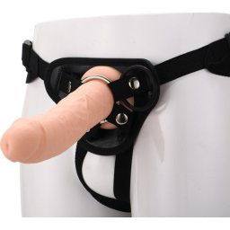 Strap On cu Dildo Silicon Lichid 21 cm Natural