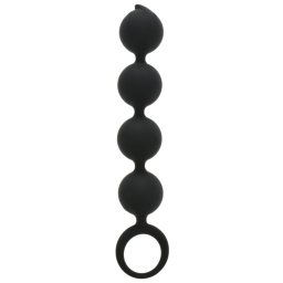 Bile Anale Lovely Beads, Silicon, Negru, 15 cm, Passion Labs, Sensations