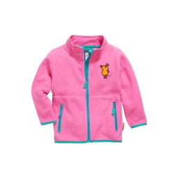 PLAYSHOES Jachetă fleece 'DIE MAUS' azuriu / maro / portocaliu deschis / roz