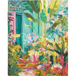 Set pictura pe numere, cu sasiu, Usa tropicala, 40x50 cm