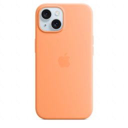 Husa telefon APPLE iPhone 15 Silicone Case cu MagSafe, Portocaliu