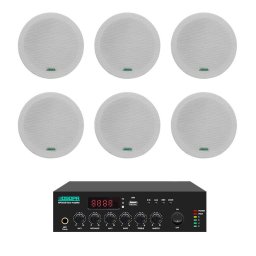 Pachet Sonorizare 35W de tavan, FM+USB+Bluetooth, DSPPA MP35UB+6xDSP5011