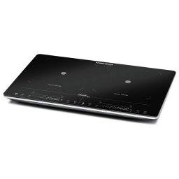 Plita vitroceramica dubla, cu inductie, Rommelsbacher CT 3420/IN, detectare oala, control continuu al temperaturii, indicator de caldura reziduala, 3400 W, Negru