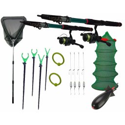 Set pescuit 9 cu lansete, mulinete, accesorii