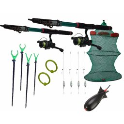 Set pescuit 10 cu lansete, mulinete, bambine, juvelnic