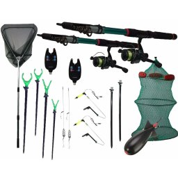 Set pescuit 12 cu lansete, mulinete, accesorii