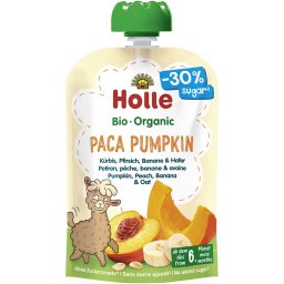 Piure din dovleac, piersici, banane si ovaz, fara gluten, pentru copii, +6 luni bio 100g
