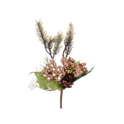 Crenguta brad artificial+bobite+con pentru decoratiuni florale