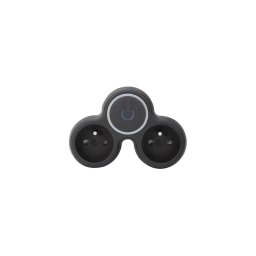 Solight P105B - Priză dublă cu întrerupător, 2 x 10 A, negru