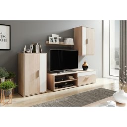 Mobilier living BRICK, stejar sonoma/alb