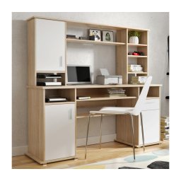 Birou cu poliță ELIAN 160x53 cm, stejar sonoma/alb