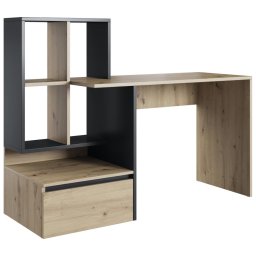 Birou cu poliță MARLO, stejar artisan/antracit