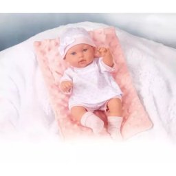 Păpușă moale în cutie, roz - 33 cm