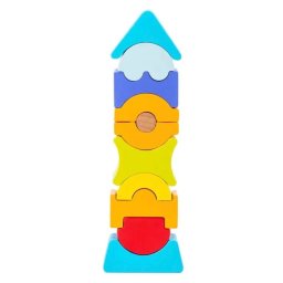 Turnul Piramida de stivuit, multicolor, din lemn