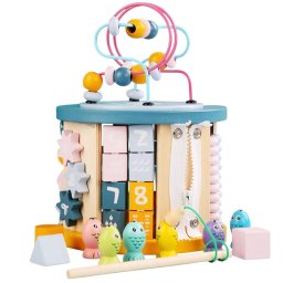 Cub Activitati Educativ Montessori 13 in 1, din lemn