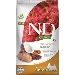 FARMINA N&D Quinoa Hrana dietetica caini adulti talie mica, cu prepelita si nuca de cocos 2,5 kg