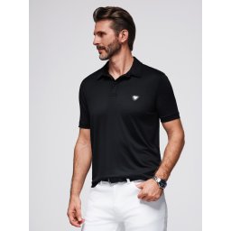 Ombre Stylish men's stretch fabric polo shirt - black