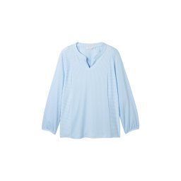 Tom Tailor Women + Bluză albastru deschis / alb murdar