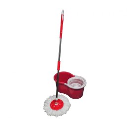 Set curatenie Primo VN-GRH-4COLR, Mop rotativ 360 grade, Capacitate galeata 12 litri, Rosu