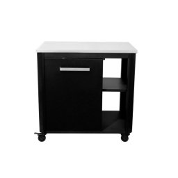 Modul Bucatarie De Exterior Negru Cu 1 Usa Si Un Raft Lateral, Blat De Lucru Din Inox Cozze 90527, 90X60X90Cm