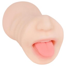 FWB - Masturbator 2în1 gură și vagin artificial - silicon natur
