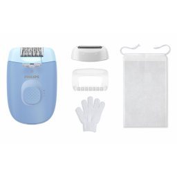 Epilator cu fir PHILIPS Seria 4000 BRE247/00, 2 viteze, 4 accesorii, Retea, Albastru, L x A x I (mm) 50x120x145