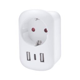 Solight PA03USA - Adaptor de călătorie pentru SUA, 230V, 2x USB-A + 1x USB-C