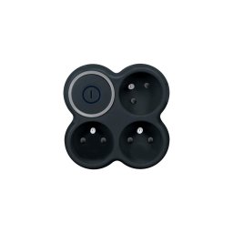 Solight P106B - multipriză cu întrerupător, 3 x 10 A, negru