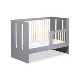 KLUPŚ - Pătuț cu barieră PAULINE 120x60 cm, pin/gri