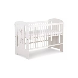 KLUPŚ - Pătuț pentru bebeluși SAFARI 120x60 cm, girafă, pin/alb