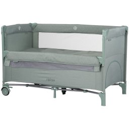 Patut pliabil Chipolino Relax basil linen cu laterala culisanta