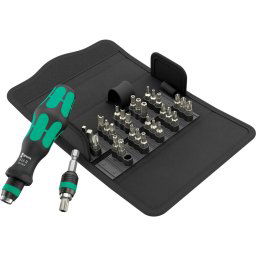 Wera Kraftform Kompakt 71 Security, 32-piece, socket wrench black/green, 1/4", including handle