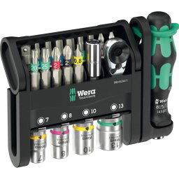 Wera Tool-Check Modular 1, bit set black/green, 21 pieces, including 1/4" bit ratchet