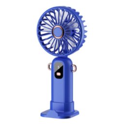 UB Mini ventilator de mana puternic cu display digital si suport telefon ALBASTRU