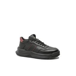 Ghete bărbați Franco Gerardo stil sport din piele naturală, negre cu detalii grena FNX2001-43 EU
