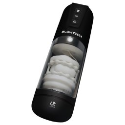 Dreamtoys Blowtech - masturbator negru cu vibrații și mișcare verticală