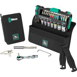 Wera Bicycle Set 3 A, 2025, tool set black/green, 40-piece, including reversible bit ratchet, 1/4
