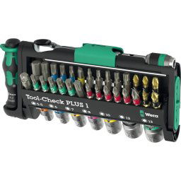 Wera Tool-Check PLUS 1, bit set black/green, 39 pieces, including 1/4" bit ratchet