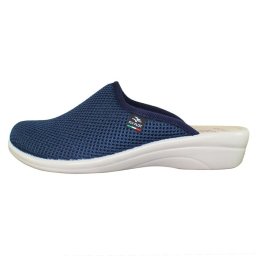 Saboti dama, Fly Flot, T4-368-FE-Albastru-Inchis, de casa, textil, ortopedici, cu talpa joasa, albastru inchis (Marime: 39)