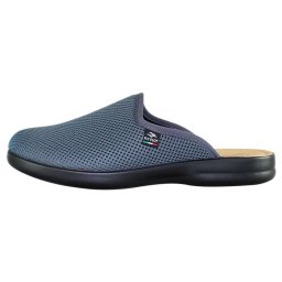 Saboti barbati, Fly Flot, P7-118-FB-Gri-Inchis, de casa, textil, ortopedici, cu talpa joasa, gri inchis (Marime: 43)
