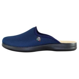 Saboti barbati, Fly Flot, P7-118-FB-Albastru-Inchis, de casa, textil, ortopedici, cu talpa joasa, albastru inchis (Marime: 44)