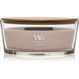 Woodwick Opulent Wood Patchouli Creme lumânare parfumată cu fitil din lemn 453.6 g