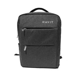 Rucsac Laptop HAVIT H0026, Rezistent la abraziune si rupere, Port USB, 340x120x430 mm, Negru