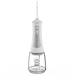 Irigator bucal Lafe CleanPRO 47481, 5 moduri de operare, 6 rezerve diferite, baterie 2000 mAh, IPX7, 300 ml, Alb