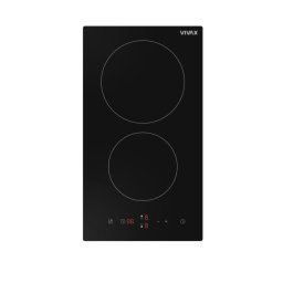 Plita incorporabila domino VIVAX BH-02MVC, Vitroceramica, Doua zone de gatit, Boost, Control touch, Timer, 3000 W, Timer digital, Setari putere in 9 trepte, Protectie copii, Indicator caldura reziduala, Sticla securizata, 30 cm, Negru